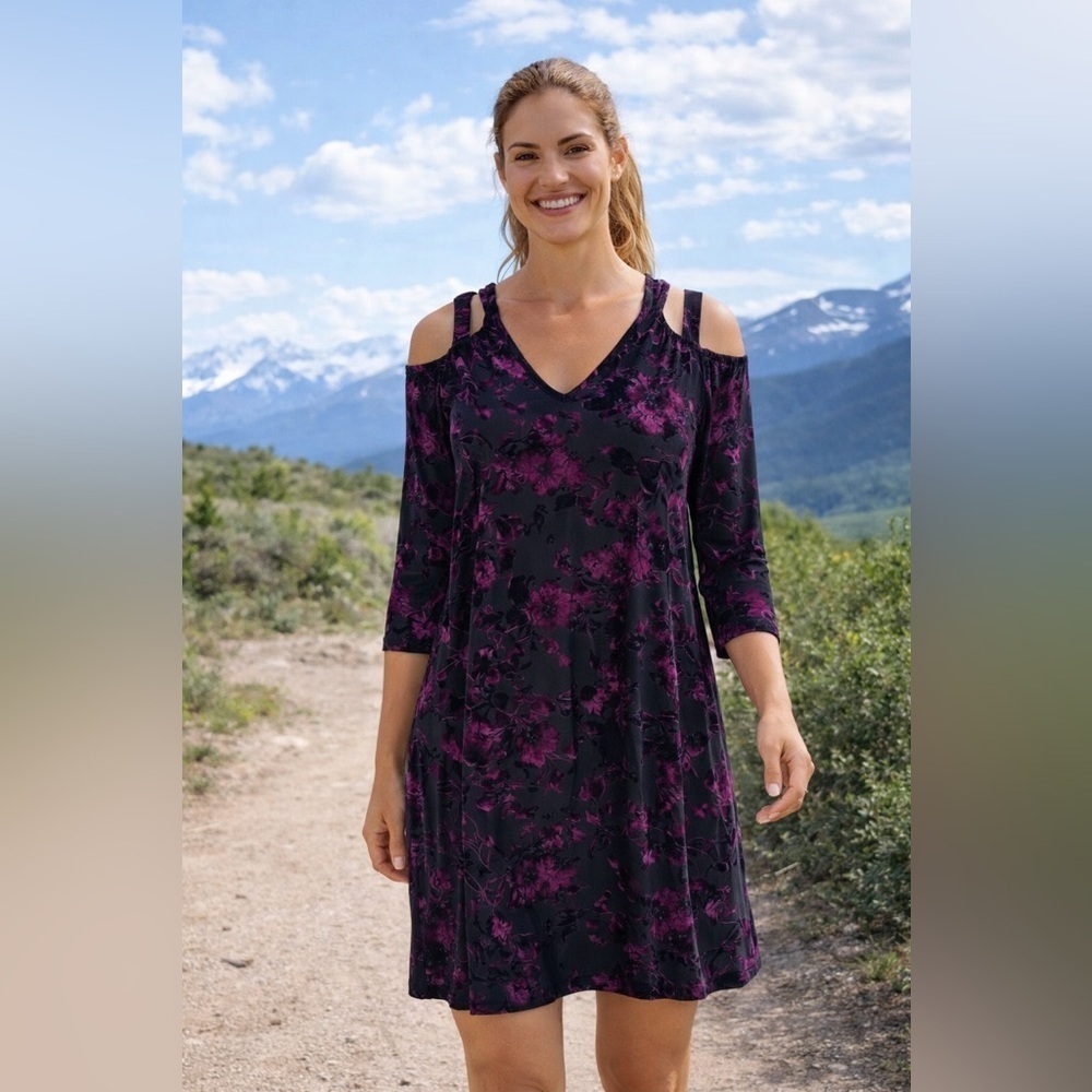 Cato Boho Gothic Velvet Burnout Dress M Floral Soft Grunge Witchy Coquette Vibes